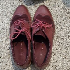Women's Burgundy Oxford Shoes